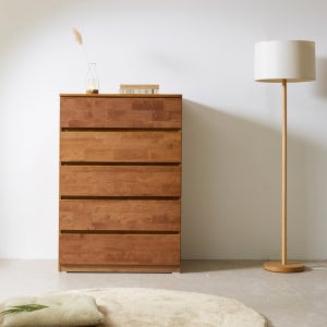 고무나무 원목 800 5단 깊은 서랍장 월넛