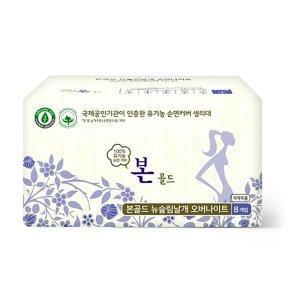 유기농 본 골드 생리대 오버나이트 8P 3팩 (유기농순면 사용 CHOBS )