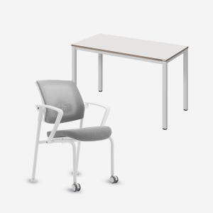 [책상+의자]소프시스 E0등급 알파 데스크+스테이 메쉬 체어 세트