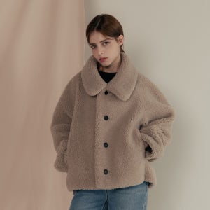 이태원포스트 리얼 양털 리버시블 여성 시어링 무스탕 자켓