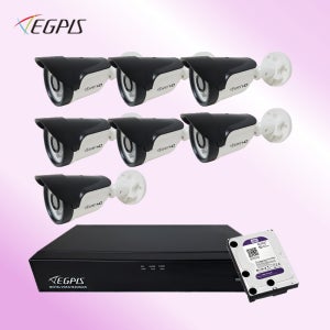 이지피스 400만화소 실외용카메라 7개 8채널 녹화기 CCTV세트 QHDVR-4108QS