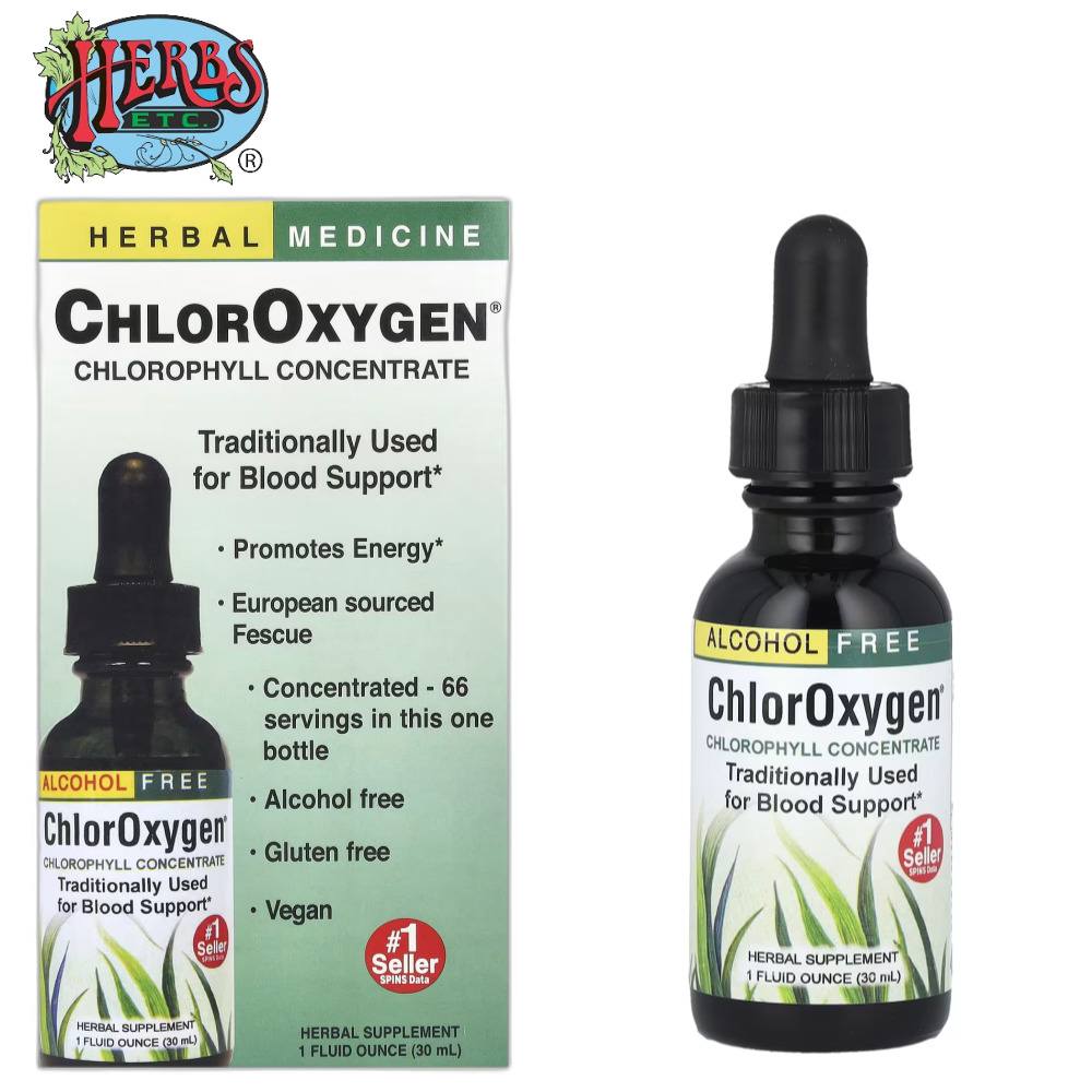 허브 Etc <b>ChlorOxygen</b> 알코올 프리 무알콜 30ml 액상 엽록소