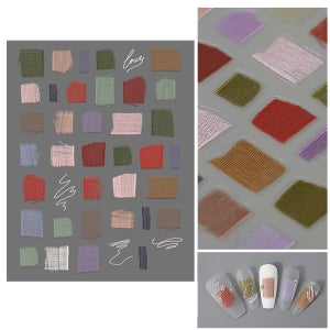 체크패치 네일스티커 젤네일아트재료