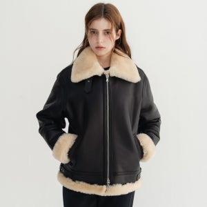 이태원포스트 리얼 양털 양가죽 여성 B-3 무스탕 자켓 오버핏