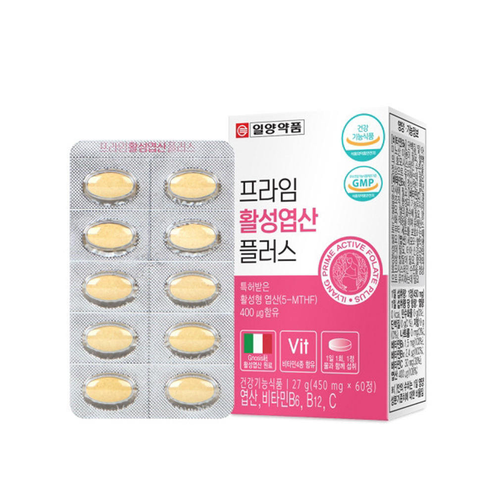 프라임 활성<b>엽산</b> 플러스 임산부<b>엽산제</b> 수유뷰 임신준비 일양약품