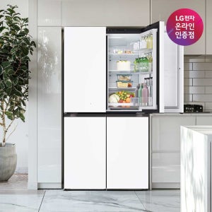 LG 매직스페이스 4도어 냉장고 870L 1등급 네이처 크림 화이트(T875MHH111)