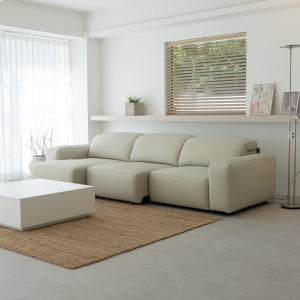 가죽 슬립 4인용 전동 리클라이너 슬라이드 무빙 모션 소파 전체 천연가죽