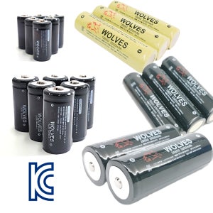 울브스 KC인증 3.7V 리튬이온 18650 26650 18350 16340 충전용 배터리