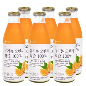 유기농오렌지주스 NFC 100% 착즙주스 1L, 6개