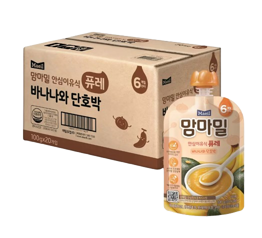 맘마밀 퓨레 바나나와 단호박 100g x 20