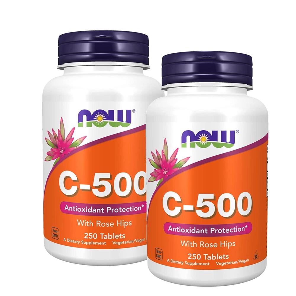 나우푸드 비타민C 500mg 위드 <b>로즈힙</b> 250정 2개 NOW <b>C-500</b>