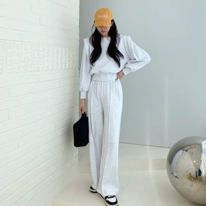 여성 몽실바지세트 긴팔 크롭티 트레이닝바지