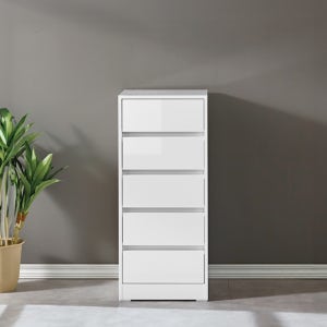 미니 서랍장 E0 400mm, 5단, 화이트