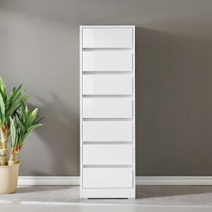 미니 서랍장 E0 400mm, 7단, 화이트