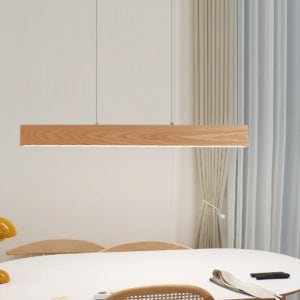 슬림라인 오크 원목 펜던트조명 1000 LED 30W 리니어 주방등