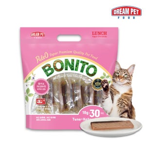 런치 보니또 강아지 고양이 통살 간식 참치+가쓰오부시, 18g, 30개