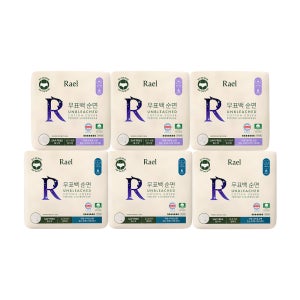 팬티형 무표백 순면커버 입는 오버나이트(6개입)(M/L) 3팩+3팩