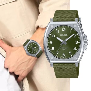 백화점AS가능 카시오 클래식 남성 패브릭시계 MTP-E730C-3A 빈티지 아날로그 시계