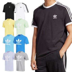 아디다스 반팔 티셔츠 오리지널 트레포일 면 로고 트레포일 프린팅 헬스 스포츠 상의