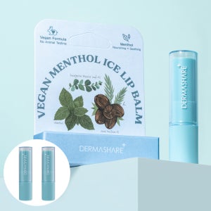 [1+1]더마쉐어 비건 멘톨 모이스춰라이징 보습 저자극 립케어 아이스 립밤 3.7g 2개