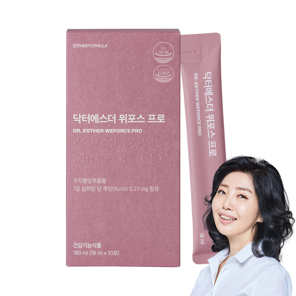여에스더 위포스 프로 하루 한 포 액상형 위 불편감 개선 위 건강 기능성 <b>꾸지뽕잎추출물</b>