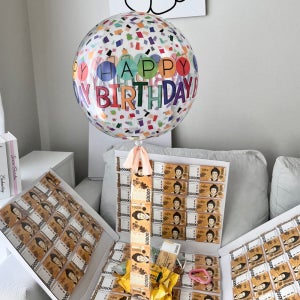 레터링 헬륨 생일파티 기념일 옹브레 레인보우 용돈박스