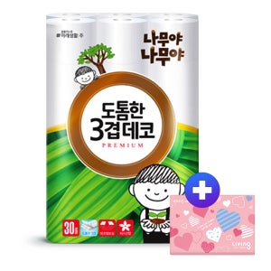 나무야 도톰한 데코 화장지 30m30롤1팩 +티슈40매1개