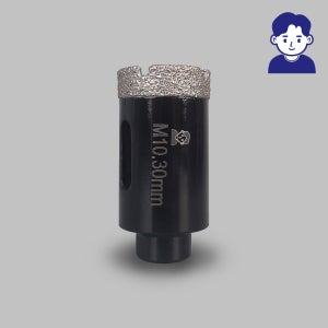 청년공구 타일홀쏘 융착코어비트 M10 코아비트 타일기리 유리 대리석 폴리싱 30mm (그라인더용)