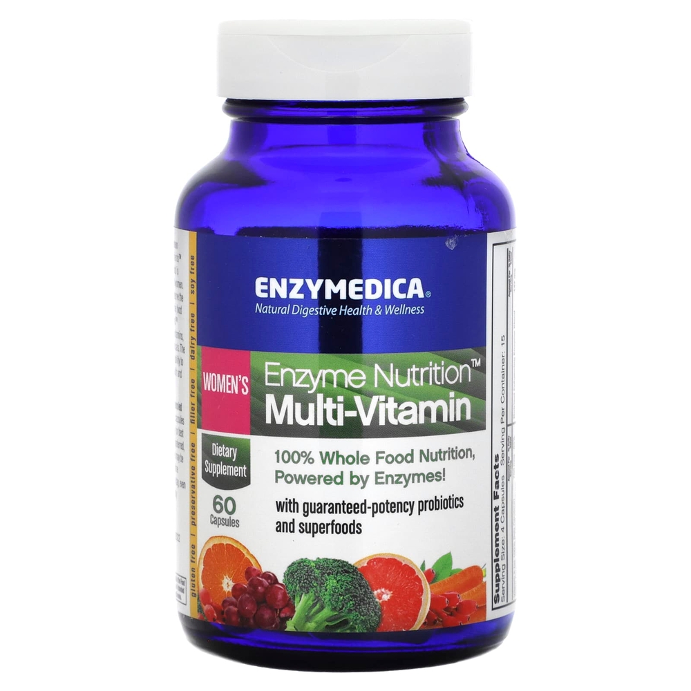 <b>엔자이메디카</b> 우먼스 엔자임 뉴트리션 멀티 비타민 캡슐 60개 베지테리안 여성용