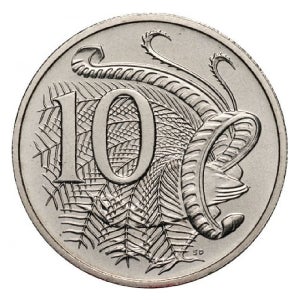 호주 10센트 달러 주화 발행년도 랜덤 (미품) 1개 큰거문고새