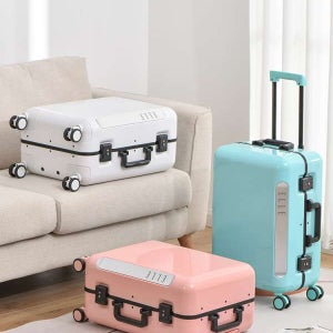 ELLE 신상 마카롱 색상 거울면 여행 가방 20인치 기내용 캐리어 여행 가방 여성 패션 트렌드 캐리어가방