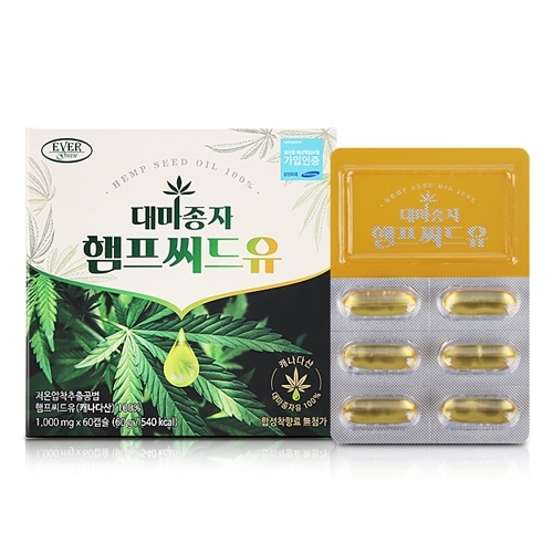 <b>에버그린</b> 대마종자 햄프씨드유 60캡슐