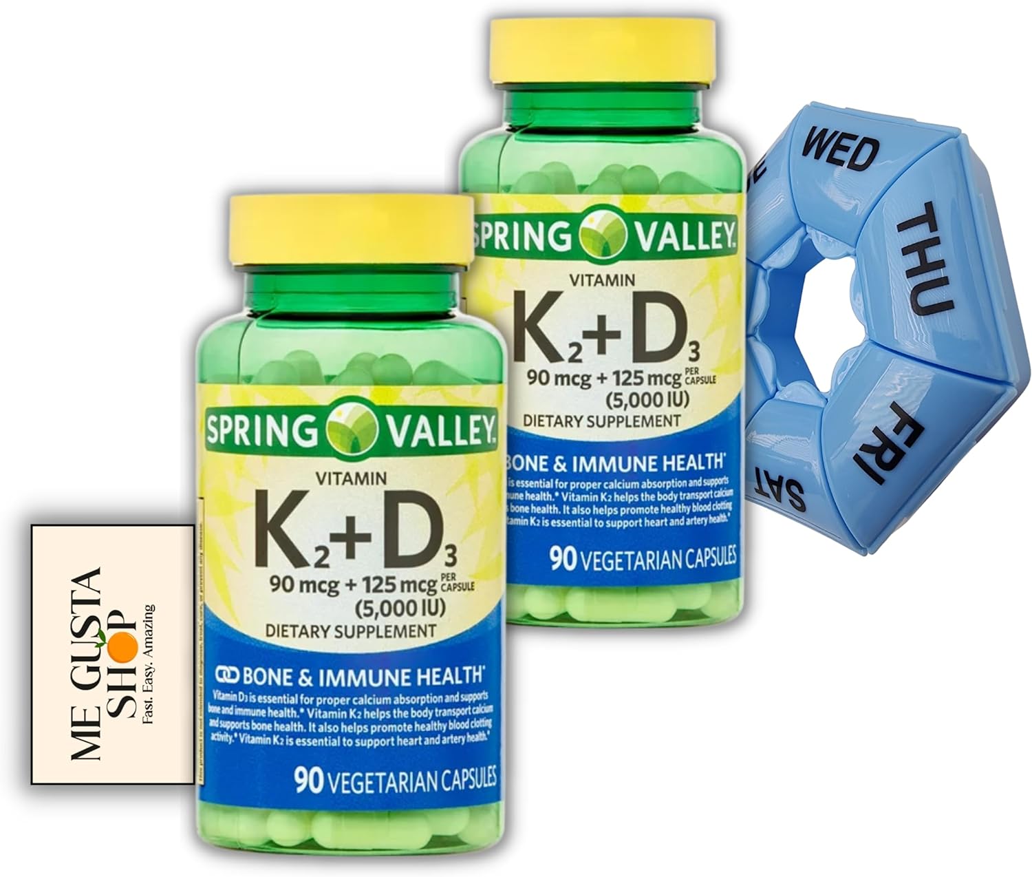 <b>스프링밸리</b> <b>비타민</b> K2 90mcg D3 125mcg 90정 2개 180정
