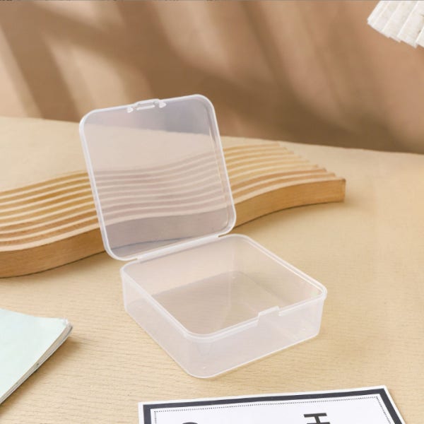 투명 미니 사각 소형 플라스틱케이스 스티커 포토카드 보관함 부품 다용도 정리함4.5cm