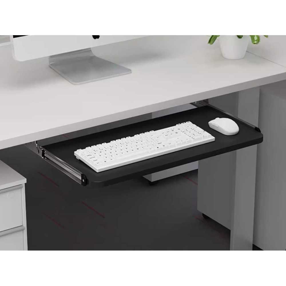 키보드서랍 언더레일 슬라이드 베어링 확장 키보드판 책상밑 서랍장레일 75x25CM 흰색