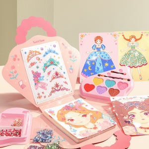 쏠앤샘 프린세스 메이크업 화장놀이 색칠놀이 스티커북 세트