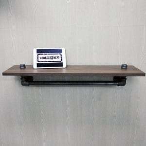 빈티지 나무 파이프 벽 선반 다용도 미니 선반