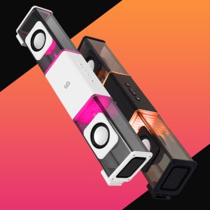 지클릭커 슈퍼히어로 G-SHOT 트랜스 RGB 페어런트 우퍼 컴퓨터 사운드바 화이트