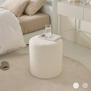 라운지 원형 패브릭 화장대 스툴 의자