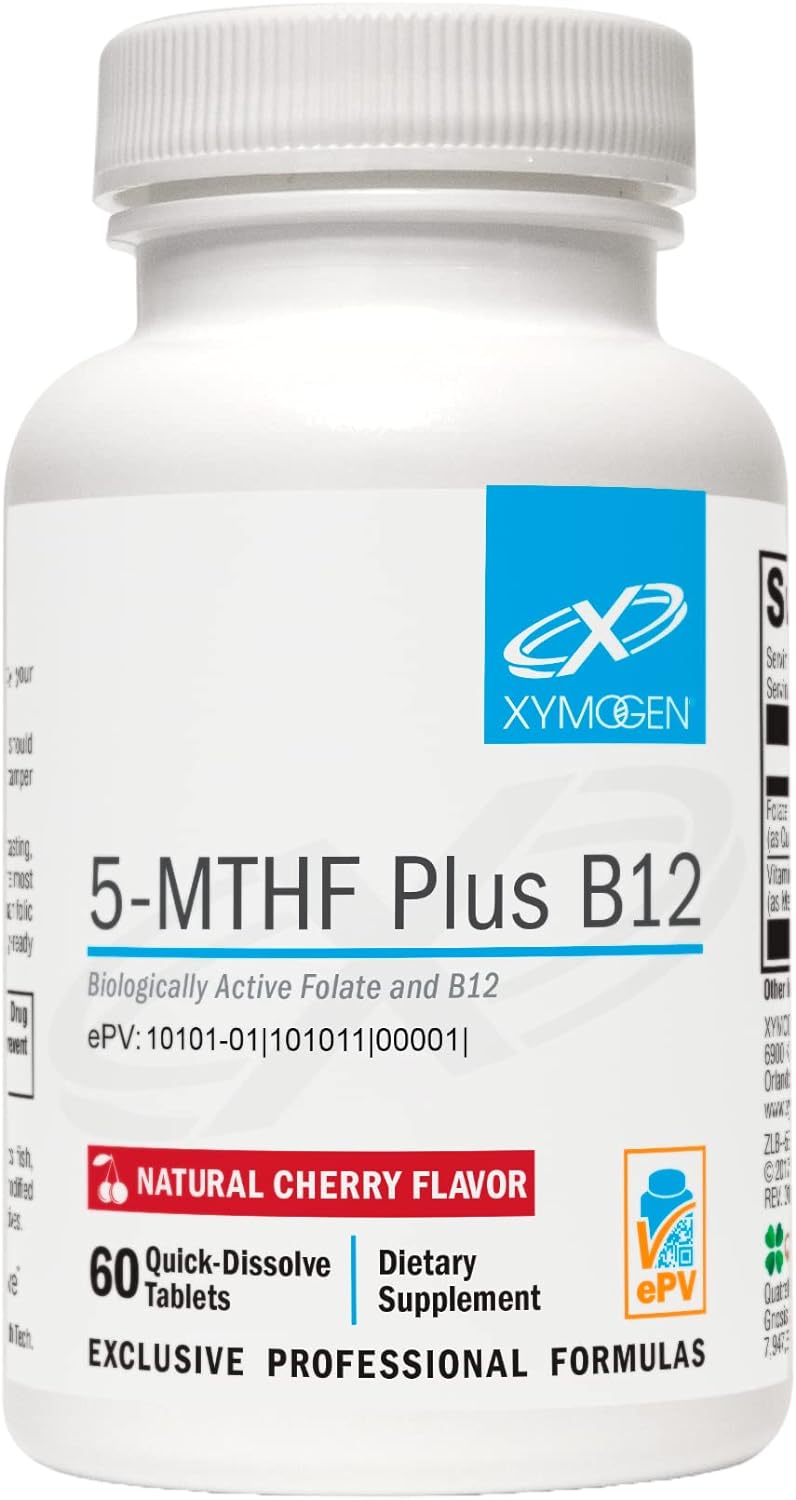 XYMOGEN <b>자이모겐</b> 5 MTHF 플러스 B12 체리 맛 60퀵디졸브정