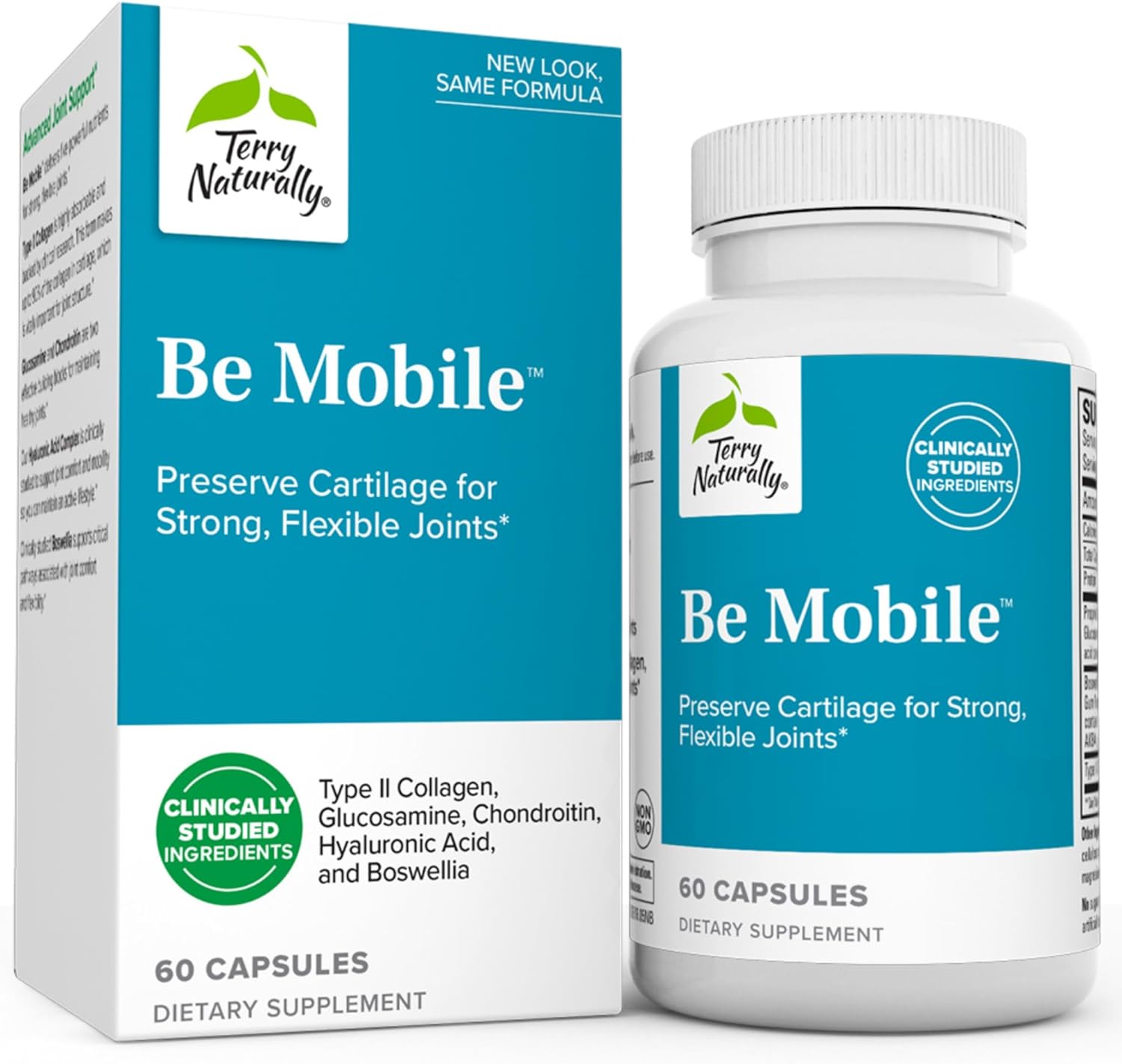 <b>테리내추럴리</b> 비모바일 타입 II 콜라겐 글루코사민 콘드로이친 히알루론산 보스웰리아 60캡슐