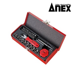 아넥스 프로 라쳇 드라이버세트 소켓 비트 ANEX 525-28B