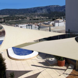 HK sell 마일드 썬쉐이드 방수 메쉬 그늘막 3.6X3.6X5.1 삼각