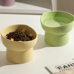 오멍 파스텔볼 강아지 고양이 밥그릇 물그릇 강아지 키높이 식기 도자기 세라믹
