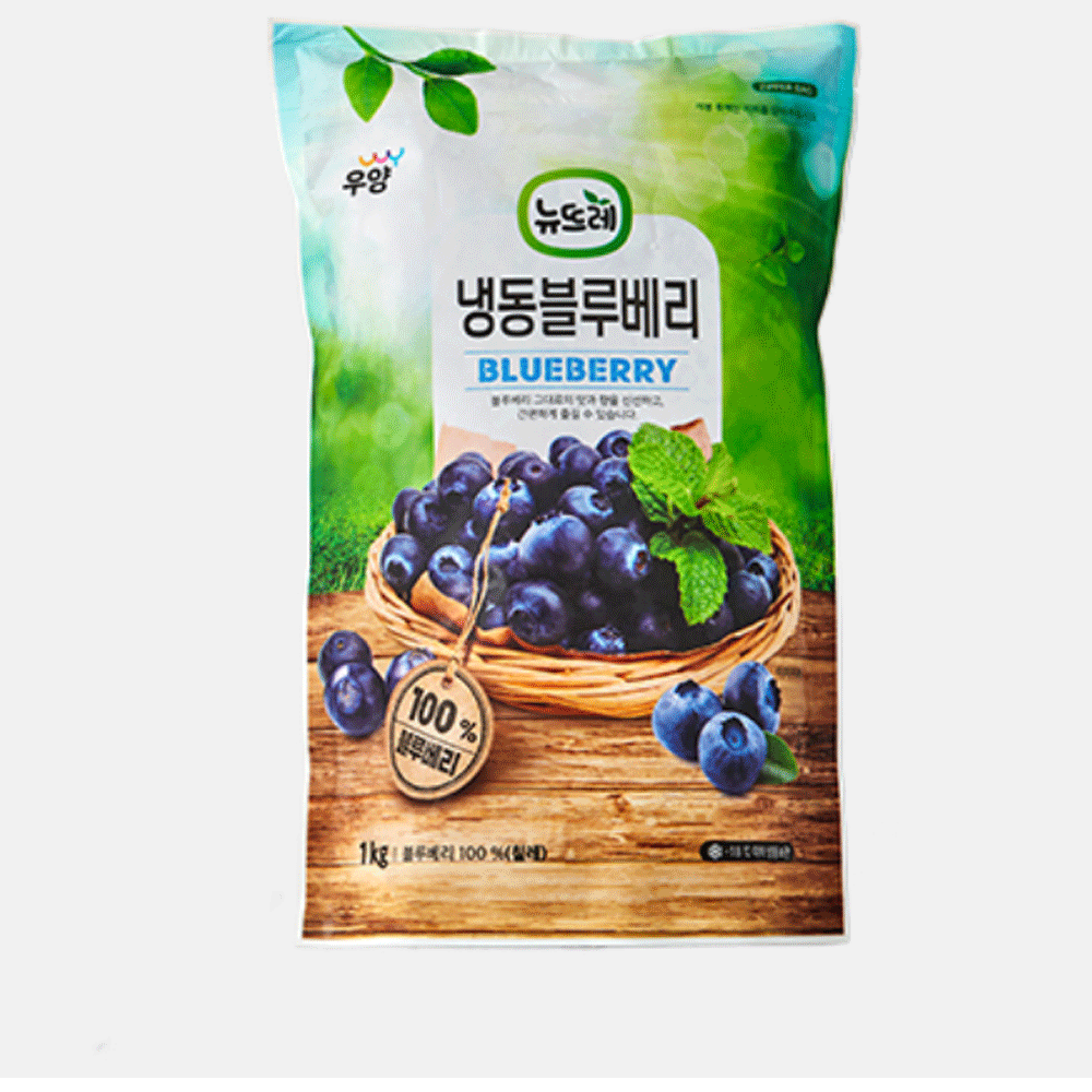 뉴뜨레 냉동블루베리(면세) 1kg 칠레산 급속냉동 빙수 카페 믹서기 여름 간식 쥬스