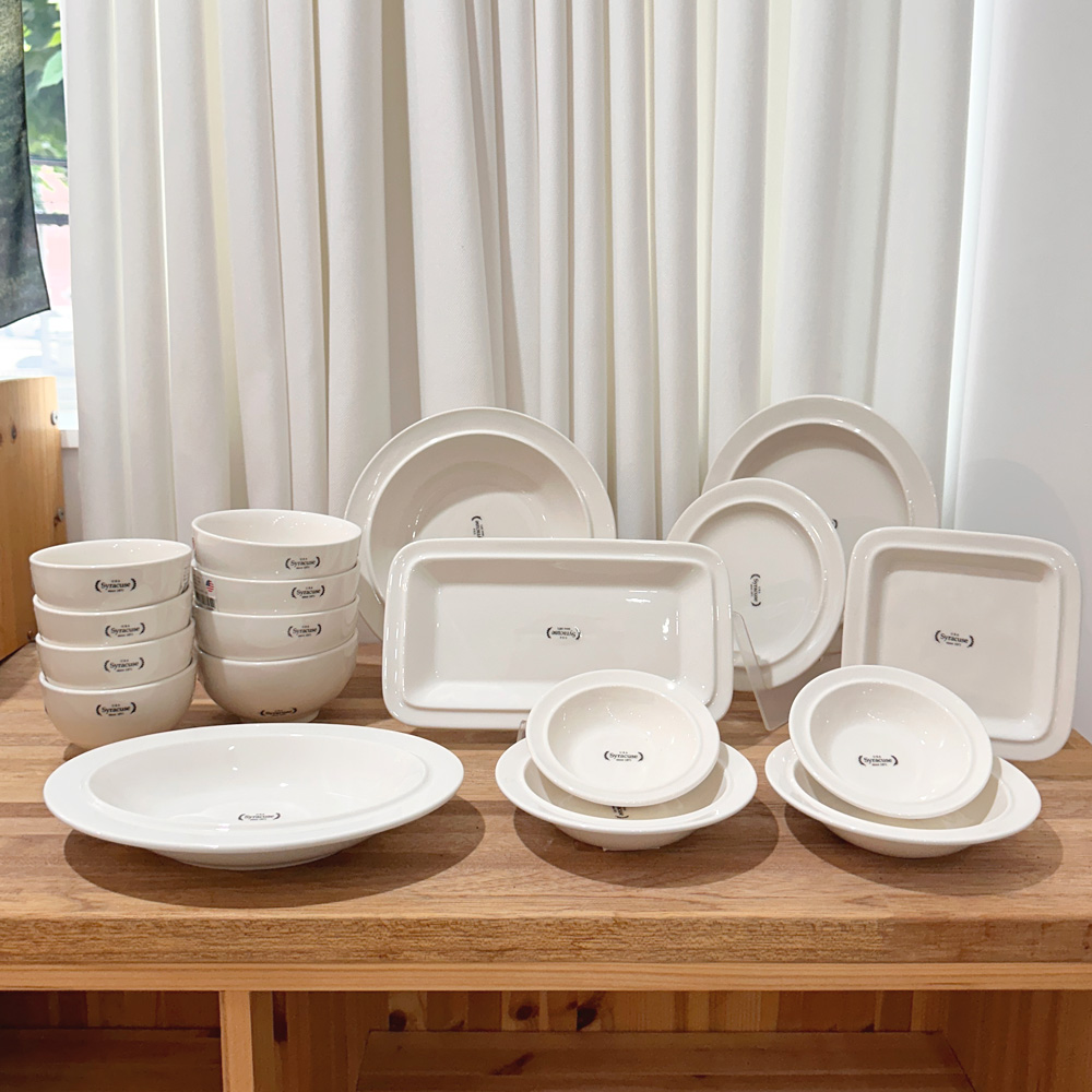 시라쿠스 메이플 4인 혼수그릇 결혼 집들이 선물 신혼 식기 그릇 세트 화이트 18p