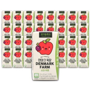 동원 덴마크 유기농 사과 푸룬 주스 120ml (32개) 우리 아이 건강 주스 대량 구매