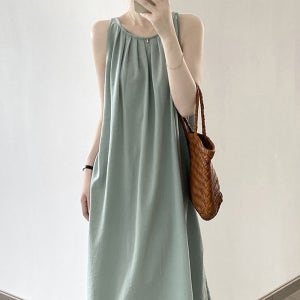 에스닉 시크 모던 원피스 홀터넥 나시 여름 민소매원피스