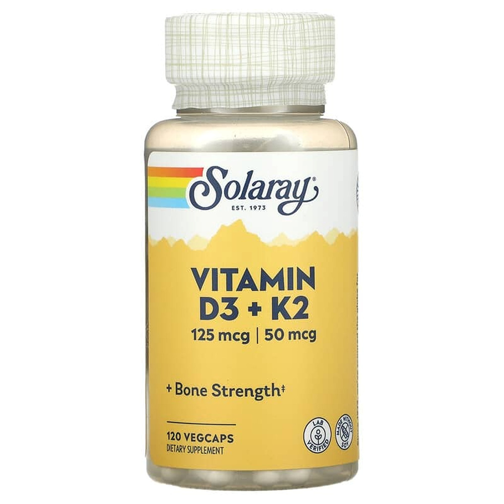 <b>솔라레이 비타민D3</b> 125mcg K2 50mcg 120정 베지캡슐