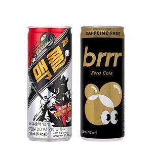 일화 맥콜 제로 + 부르르 제로콜라 카페인프리 250ml X 각30캔 (총60캔)
